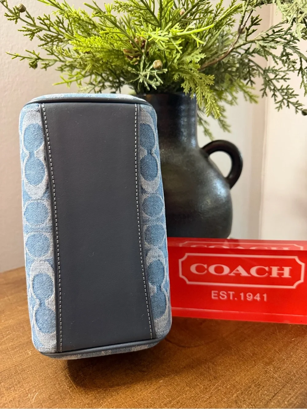 Coach Mini Denim Rowan Satchel/Crossbody Bag